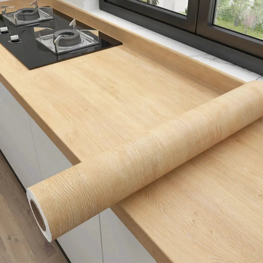 NovaDecor Wood Grain Vinyl Wallpaper Roll Waterproof Self Adhesive For Easy Furniture And Cabinet Updates