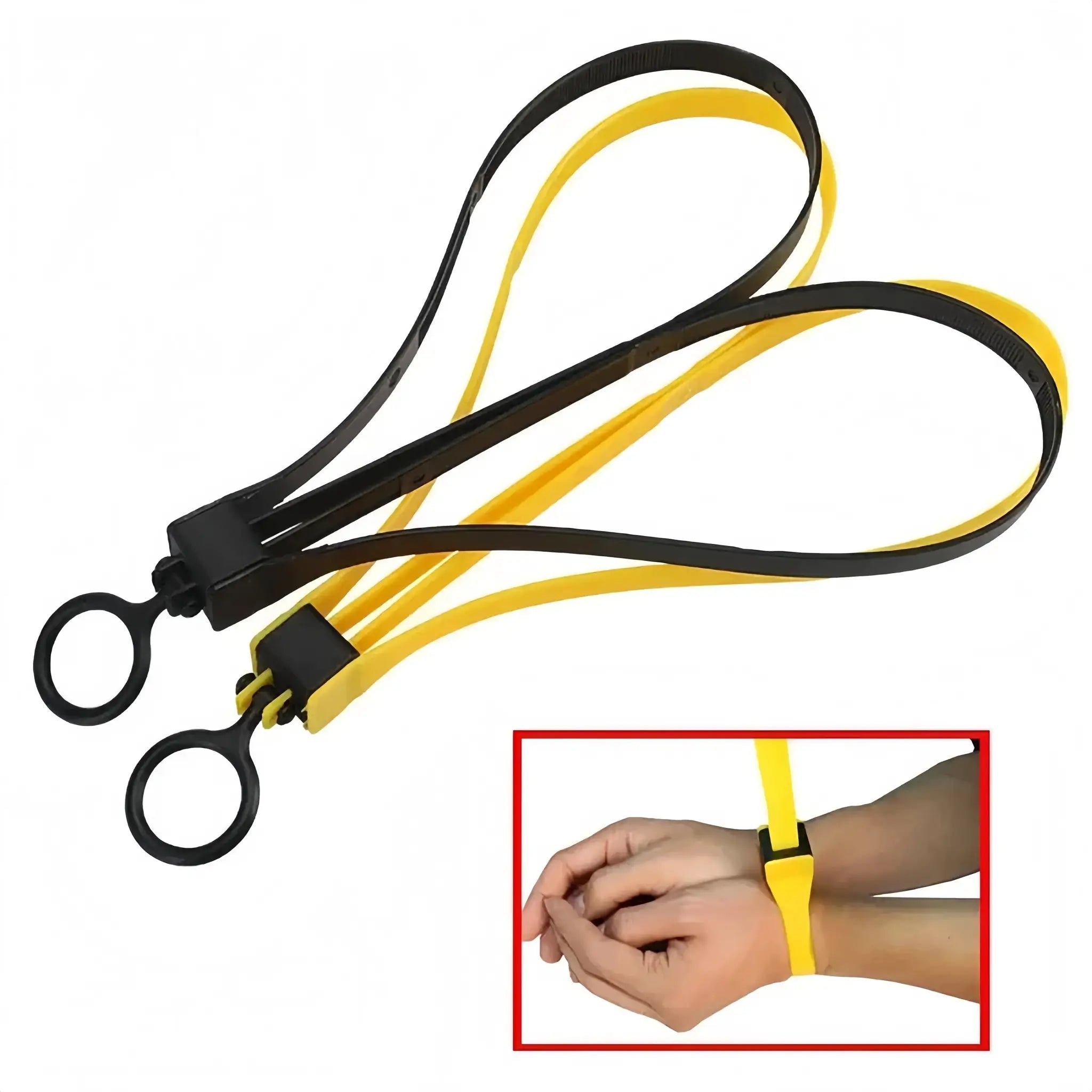 Tactical plastic restraint cable ties; Simples Market black and yellow disposable handcuffs for training and airsoft