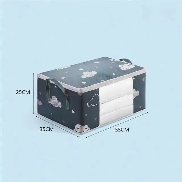 StowAway Large Capacity Clothes Storage Bag Organizer With Reinforced Handle And Sturdy Zipper For Space Saving