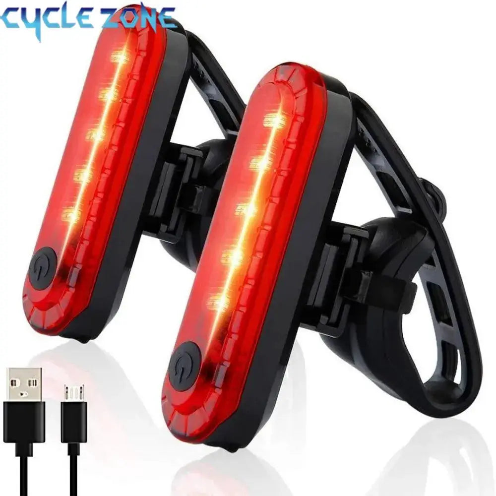 USB Rechargeable Rear Bike Tail Lights Ultra Bright for Cycling Safety Easy to Install