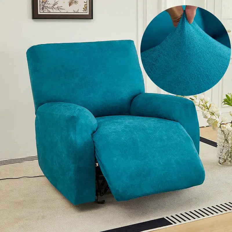 Recliner sofa cover by Simples Market, teal waterproof PU stretch fabric