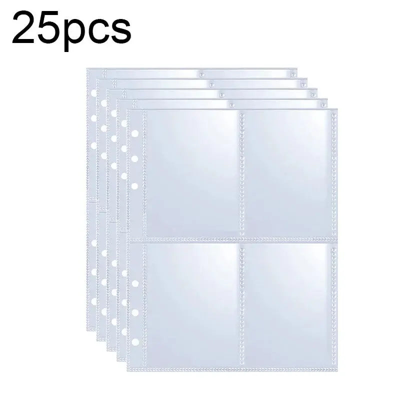 A5 PU leather photocard binder set, 25 sleeves with four-grid pages for idol cards