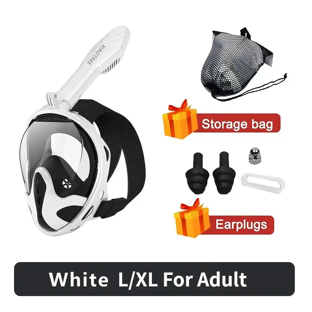 Underwater Full Face Diving Mask Anti Fog For Snorkeling And Scuba Waterproof Respiratory Mask For Adults And Kids