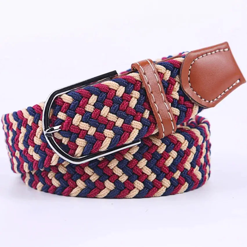 UrbanFlex Unisex Knitted Pin Buckle Belt Elastic Braided Canvas Stretch For Comfortable Jeans Wear