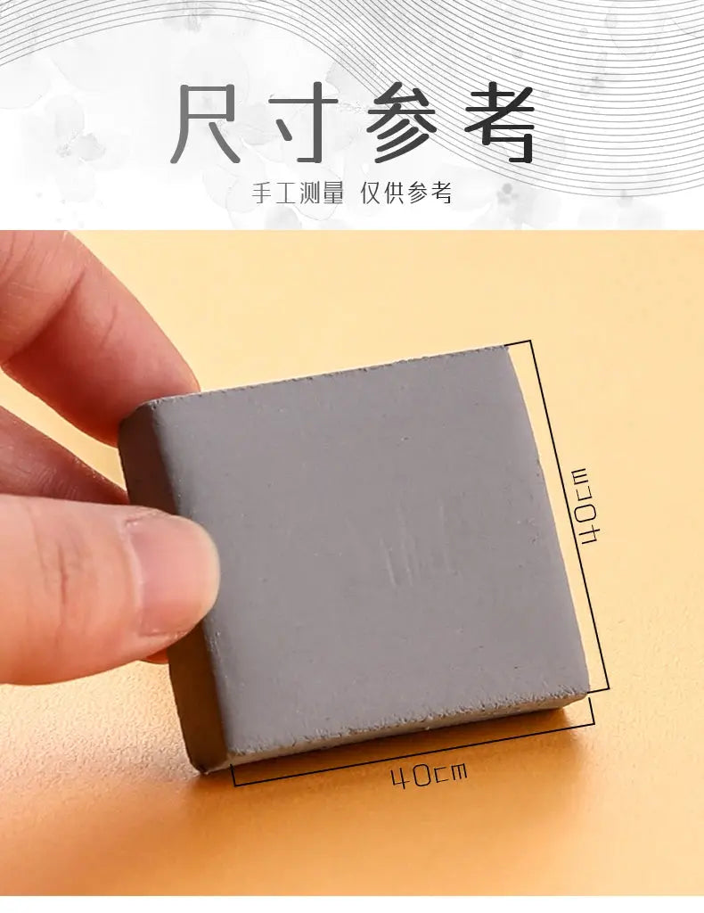 Faber-Castell kneaded eraser, gray, held in fingers, ideal for lightening charcoal and pastel drawings