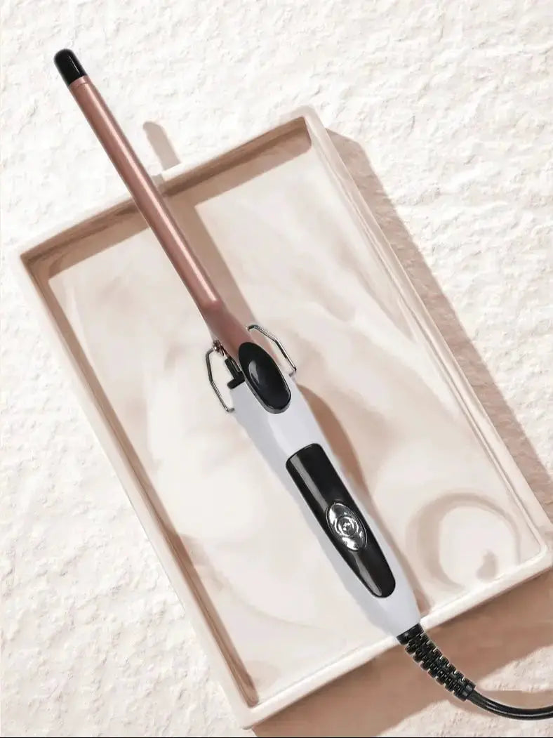 Simples Market curling iron, 0.51-inch rose-gold wand with white and black handle