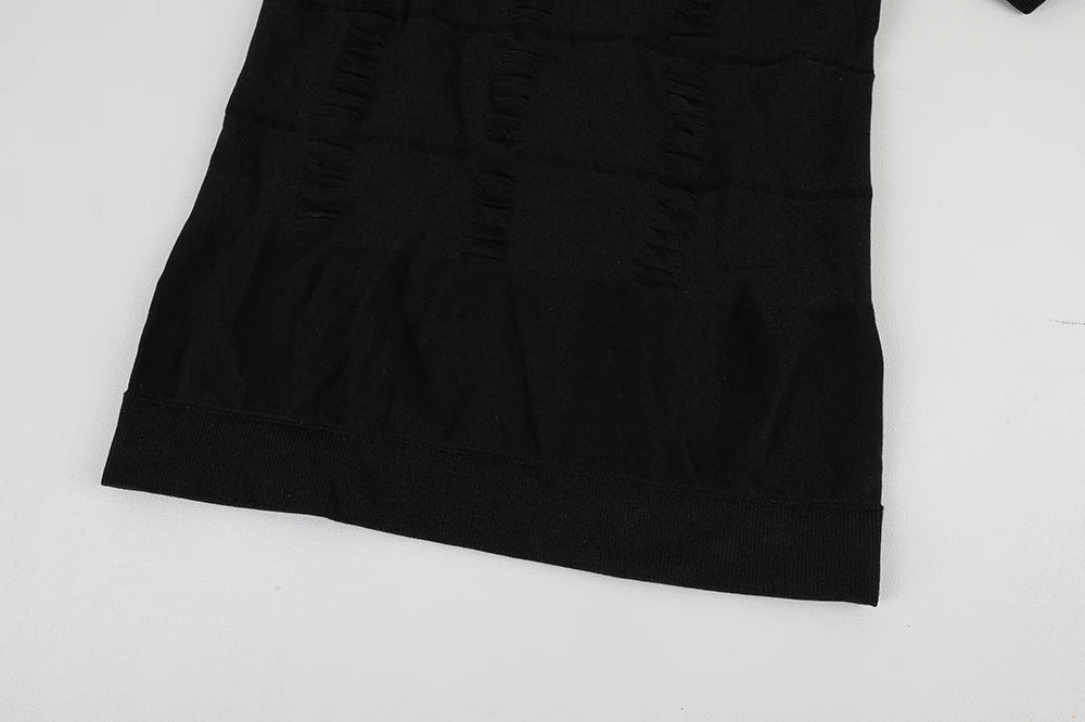 Simples Market men's black compression top shapewear with tummy control, form-fitting body shaper