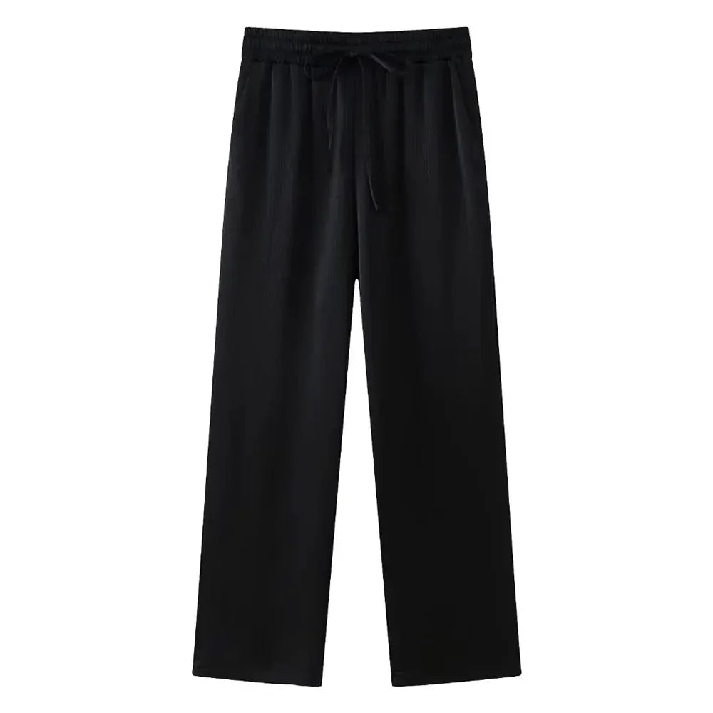 European American Double Breasted Jacket Pants Set Wrinkle 2024 Spring
