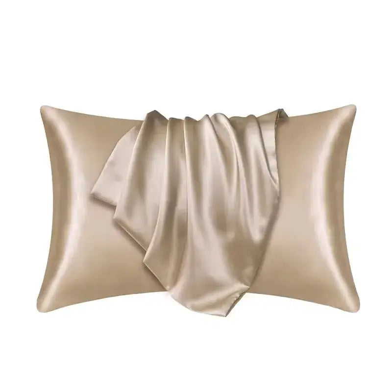 Pillowcase Silk Pillow Cover, champagne beige satin, standard/queen size, 1pc