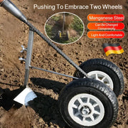 Hand Pulled 3 in 1 Wheel Hoe Cultivator With Double Wheel Weeder Tiller Furrow Plow For Garden