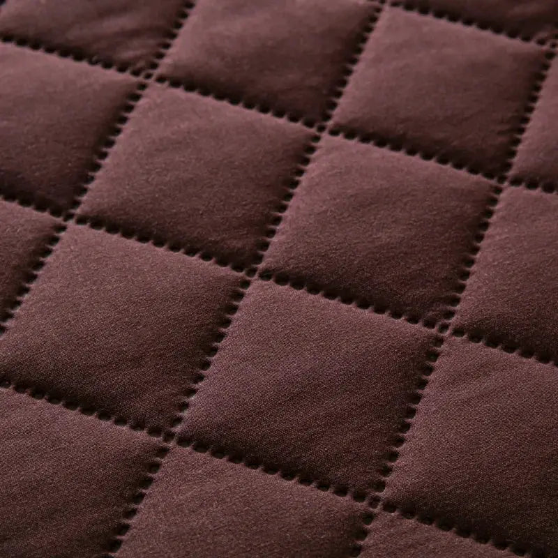 Northern Europe double-deck quilted cotton pillowcase, brown, waterproof and anti-mite antibacterial - Simples Market