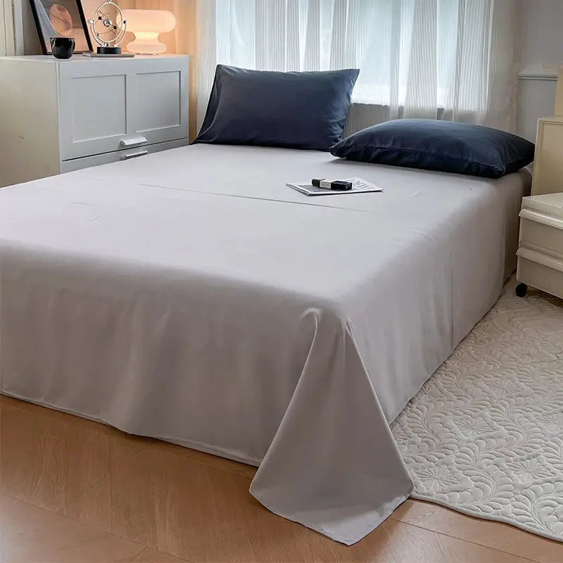 Simples Market 2-side solid color brush fabric duvet cover bedding set, 4 pieces, light gray