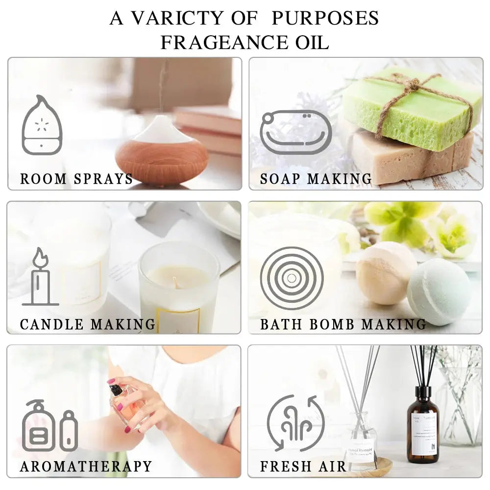 MAYJAM Essential Oil Set With Citronella Jasmine Eucalyptus Orange Lemongrass Black Pepper Cajeput Cypress Ginger