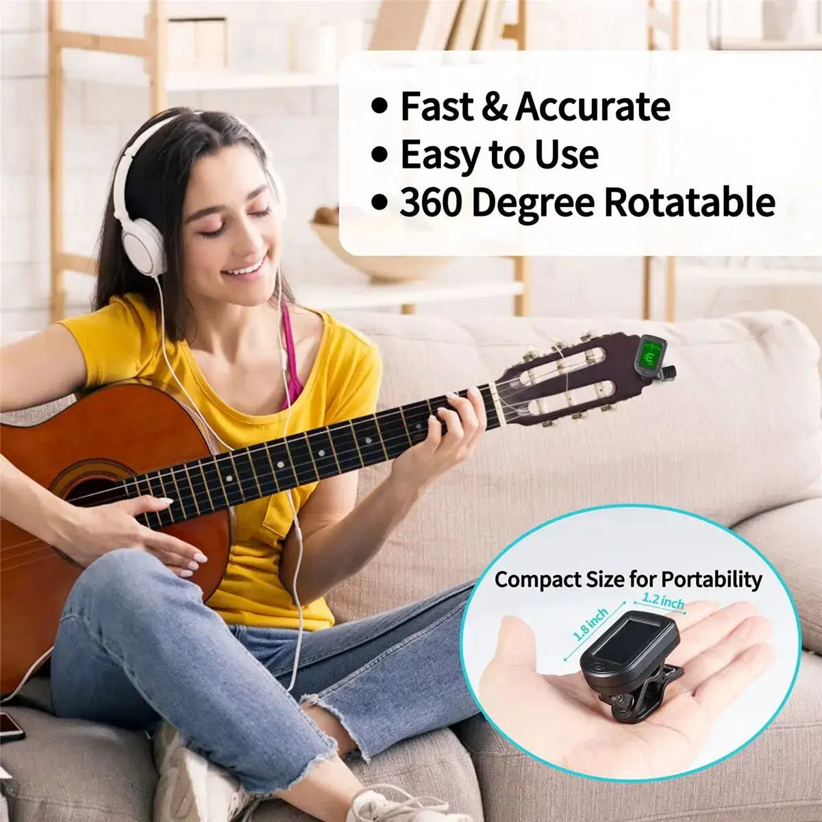 Clip On Electronic Tuner For All Instruments Universal Tuner For Guitar Bass Ukulele Violin Mandolin Banjo