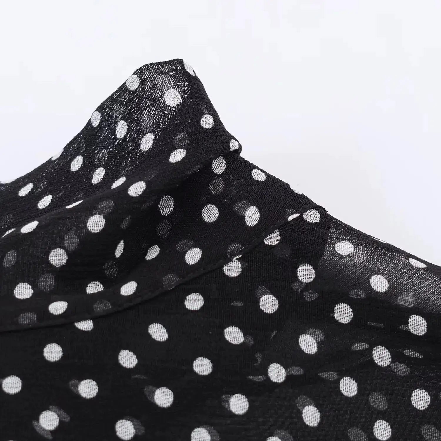 Polka Dot Two Piece Outfits For Women Bow Tie Blouse And Midi Skirt