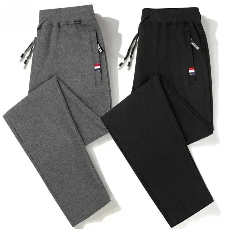 Simples Market men's jogger track pants, cotton, elastic waist, gray and black, 2-pack