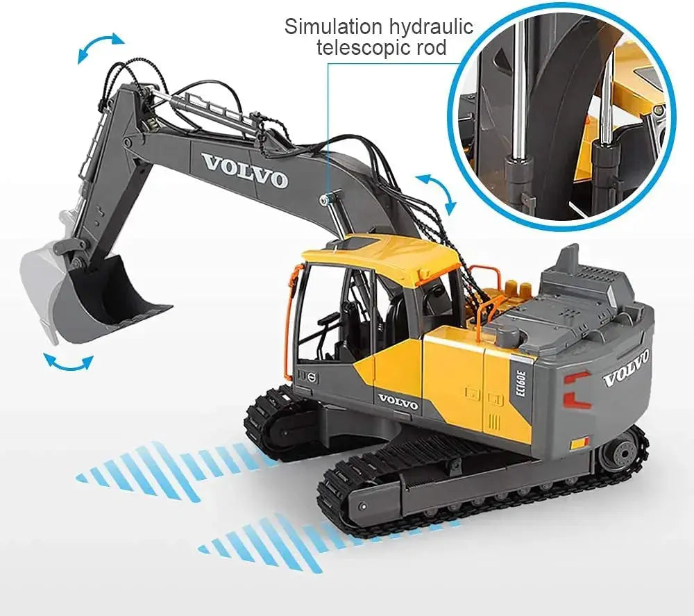 Double E E568 RC Excavator One Sixteenth Scale 17 Channel Crawler Truck Alloy Digger Remote Controlled Vehicle Gift