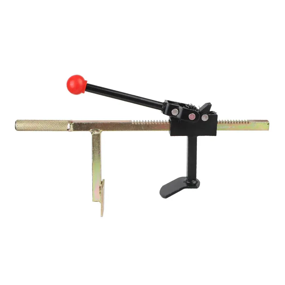 Tire changer bead breaker tool by Simples Market, manual steel unit with black lever and red knob