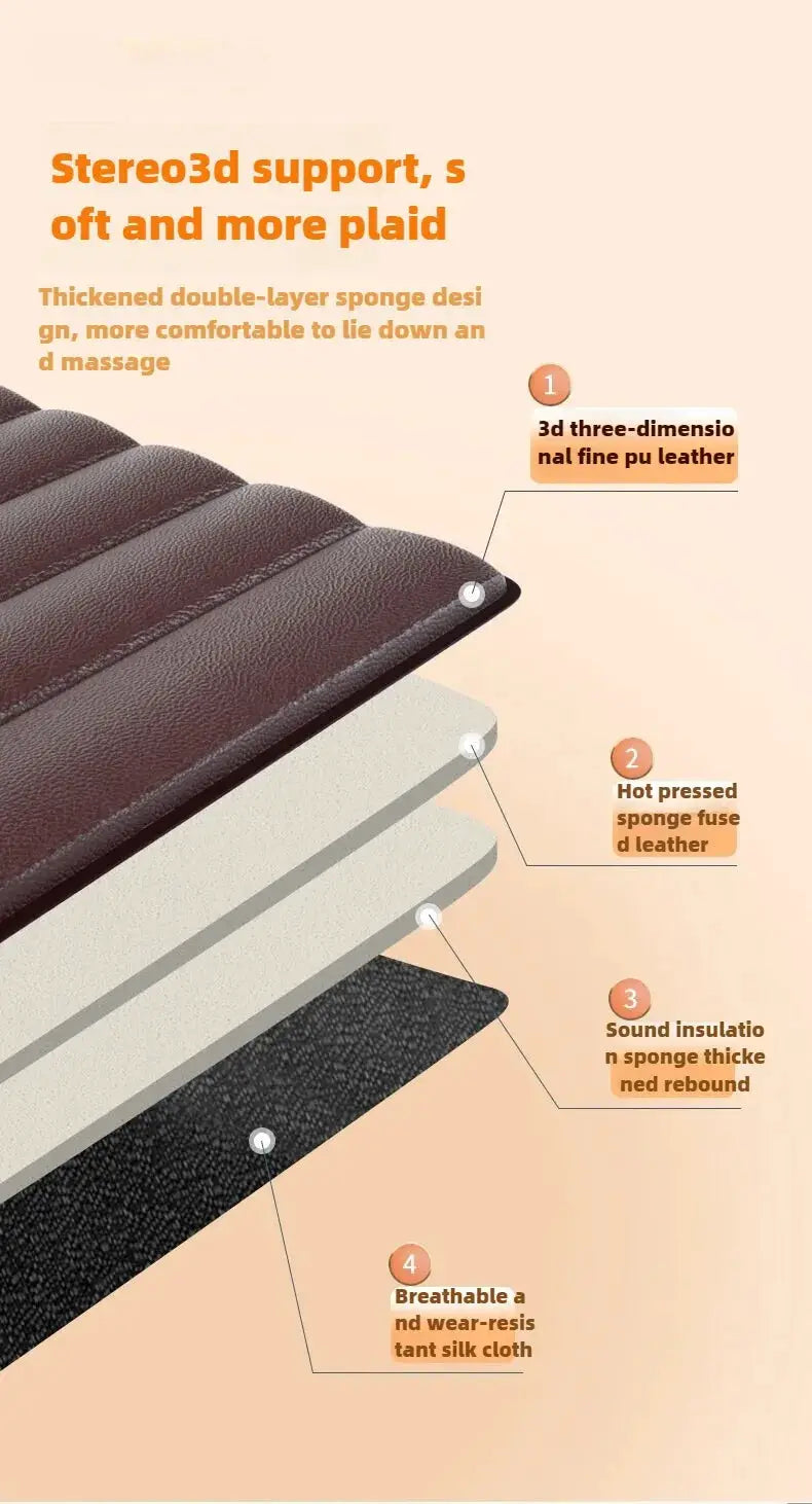 Electric full-body massage mattress with heating hand control, PU leather top layer and foam cushion by Simples Market