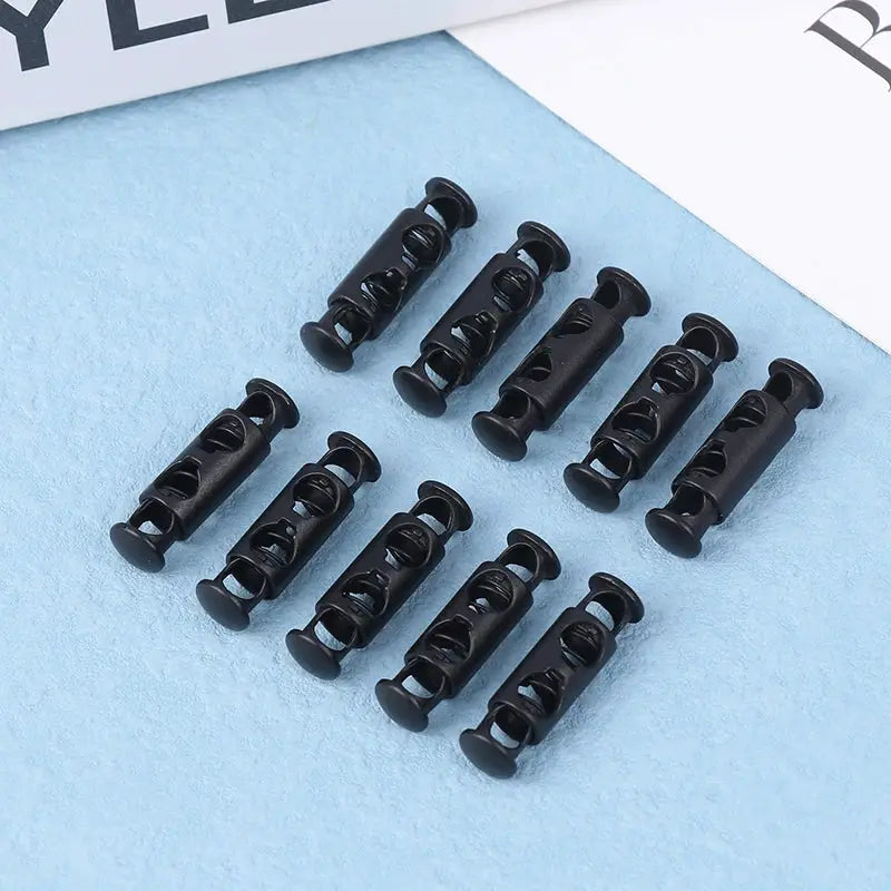 10 Piece Metal Double Hole Head Spring Cord Locks Adjustable Buckles Tightening Fasteners For Elastic Cords Sewing Tools