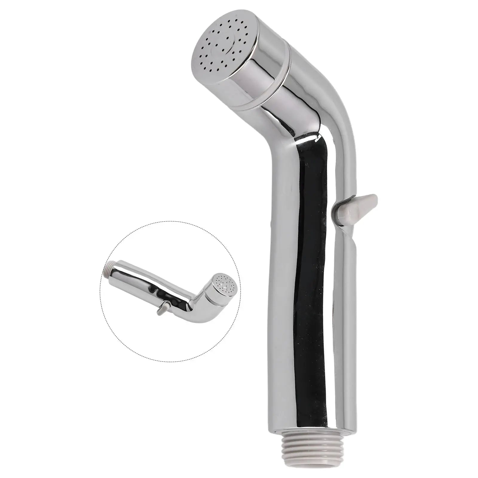 Chrome toilet bidet sprayer with adjustable flow handheld shower head and hose