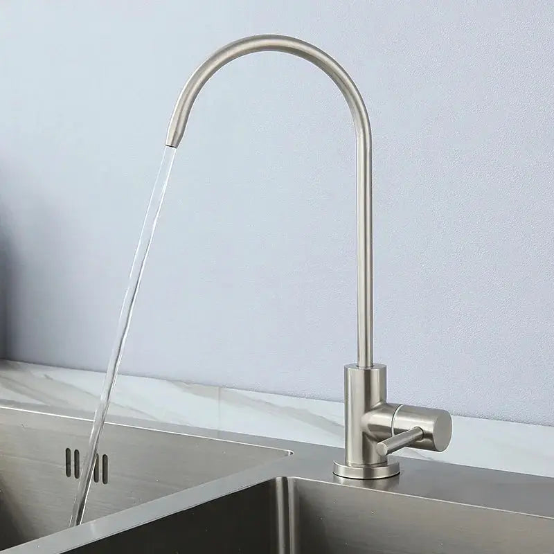 304 stainless steel kitchen faucet with tall high-arc spout and single lever