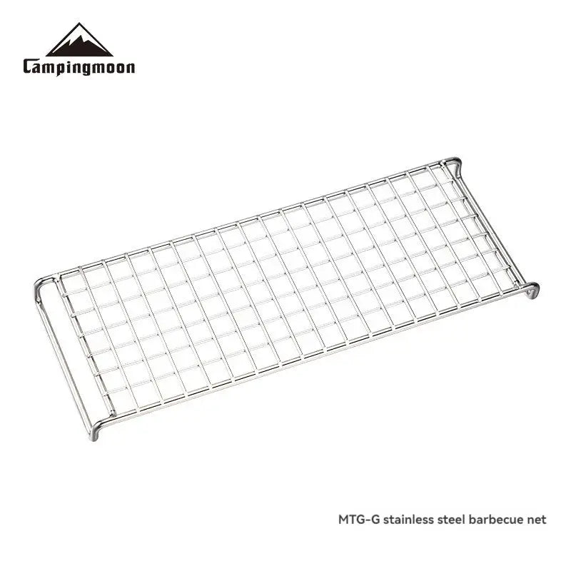 Campingmoon MTG-G stainless steel barbecue net grill rack, small and lightweight.
