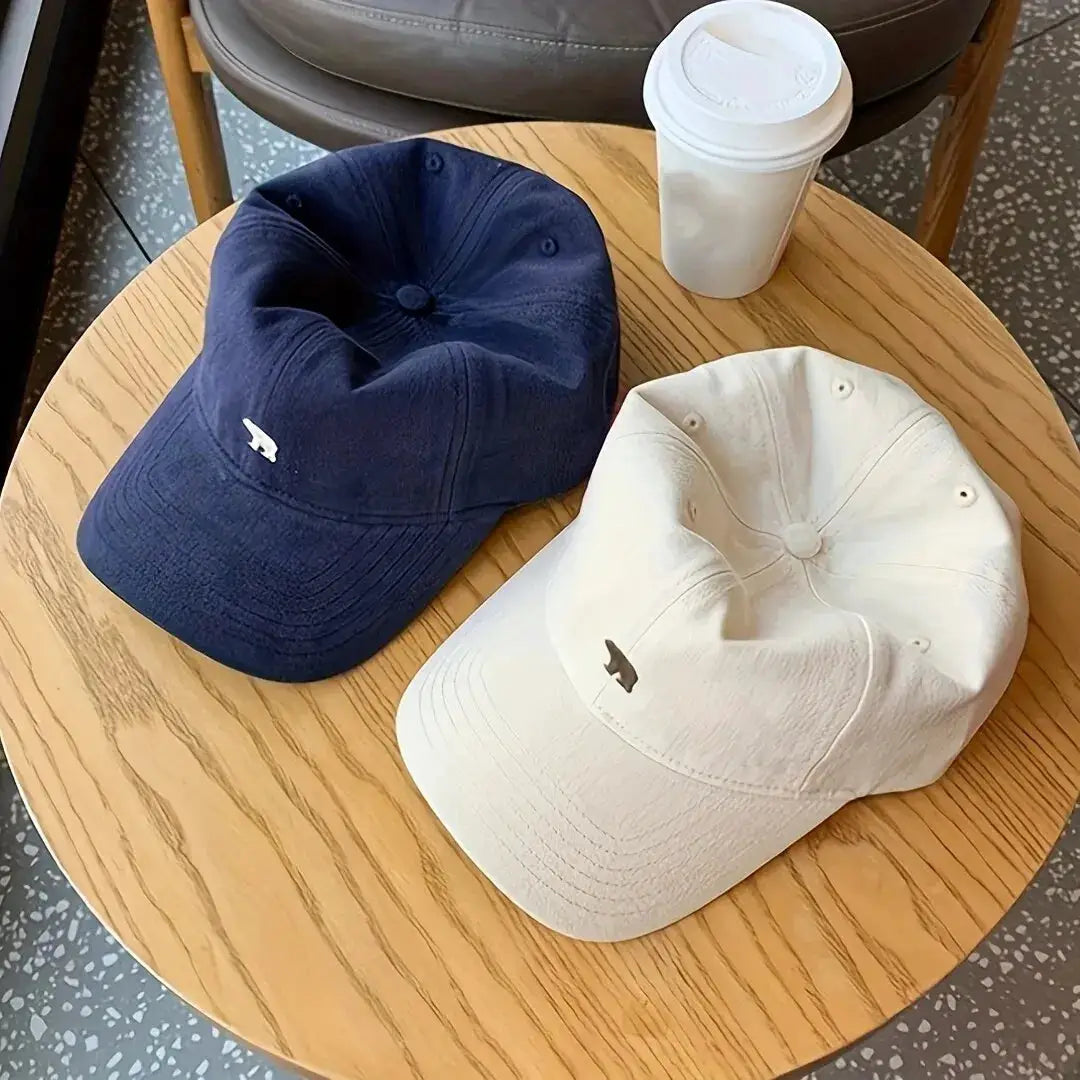 Bear Embroidered Baseball Cap Sun Protective Breathable Cotton Adjustable Unisex Casual Hat