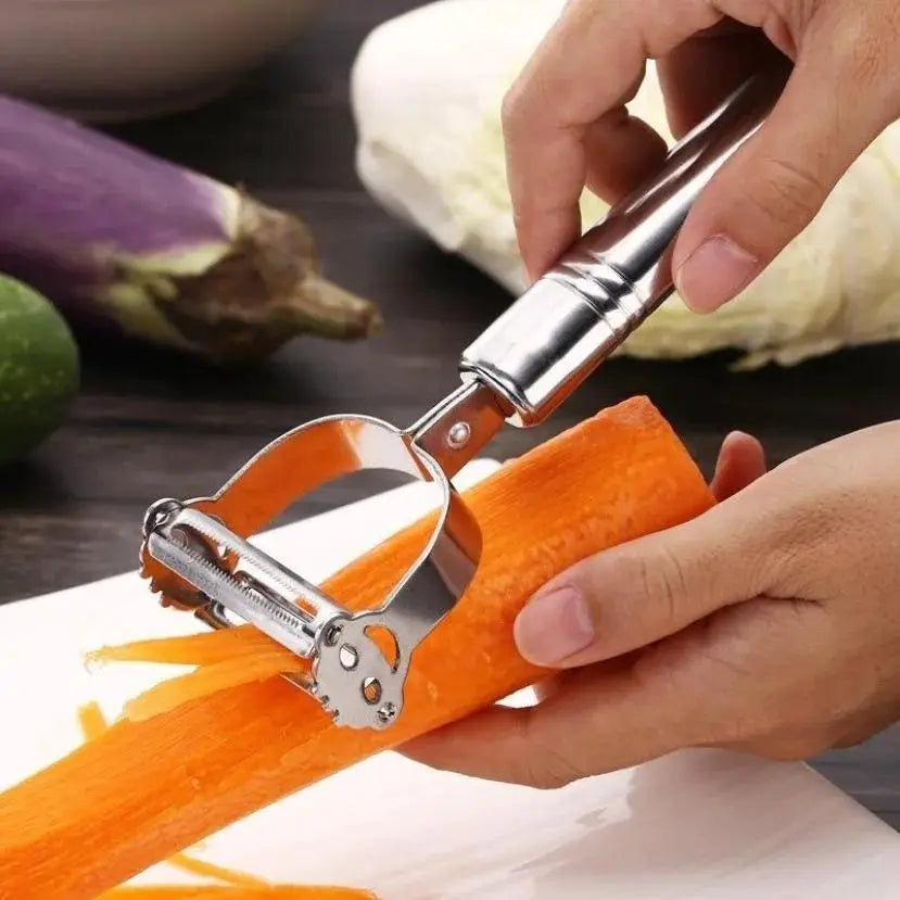 ChefMaster 2 In 1 Stainless Steel Peeler And Grater With Julienne Slicer For Quick Vegetable And Fruit Prep