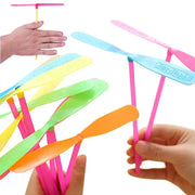 5 or 30 Pack Plastic Bamboo Dragonfly Shape Hand Push Flying Propeller Outdoor Toy for Kids and Adults