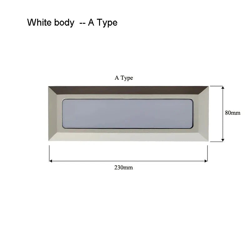 Surface mounted LED stair step light, white body, 6W waterproof model by Simples Market