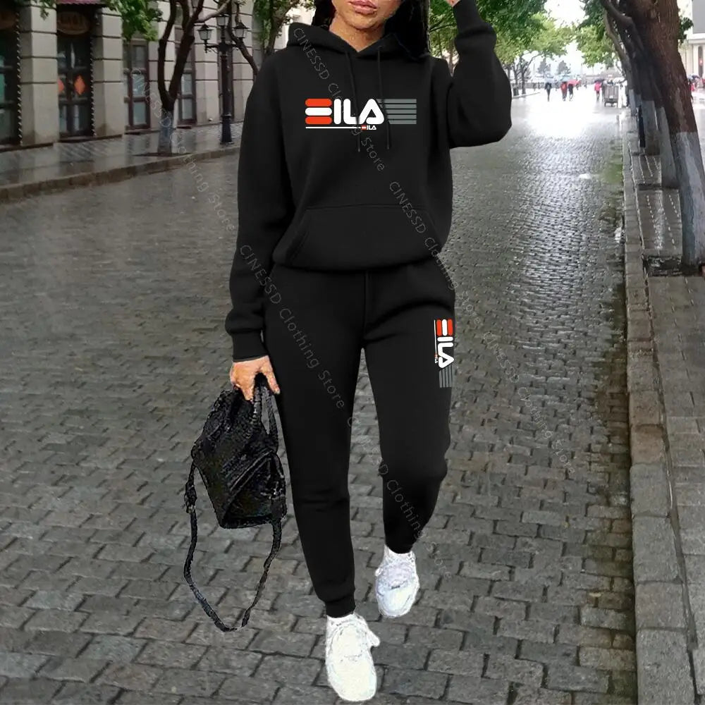 Womens Autumn Winter Hoodie Set Pants Loungewear Luxury Designer