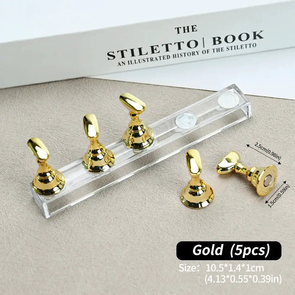 Aurora Nails Transparent Magnetic Nail Stand For Acrylic False Nails Holder For Training And Display