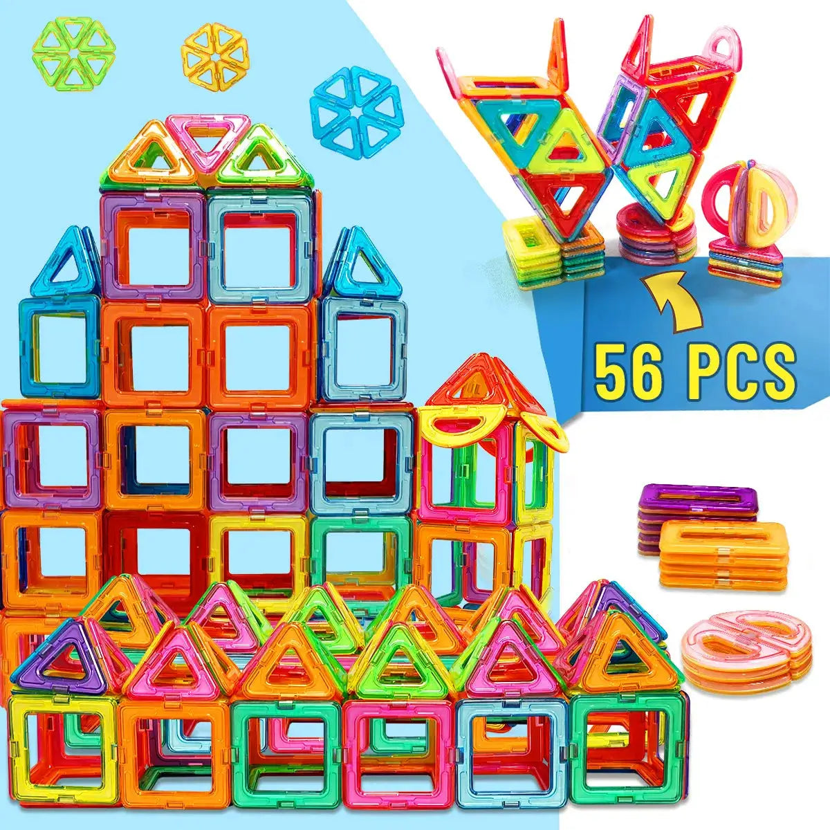 Magnetic Building Blocks Medium Size DIY Magnet Toys For STEM Learning Construction Educational Sets For Kids