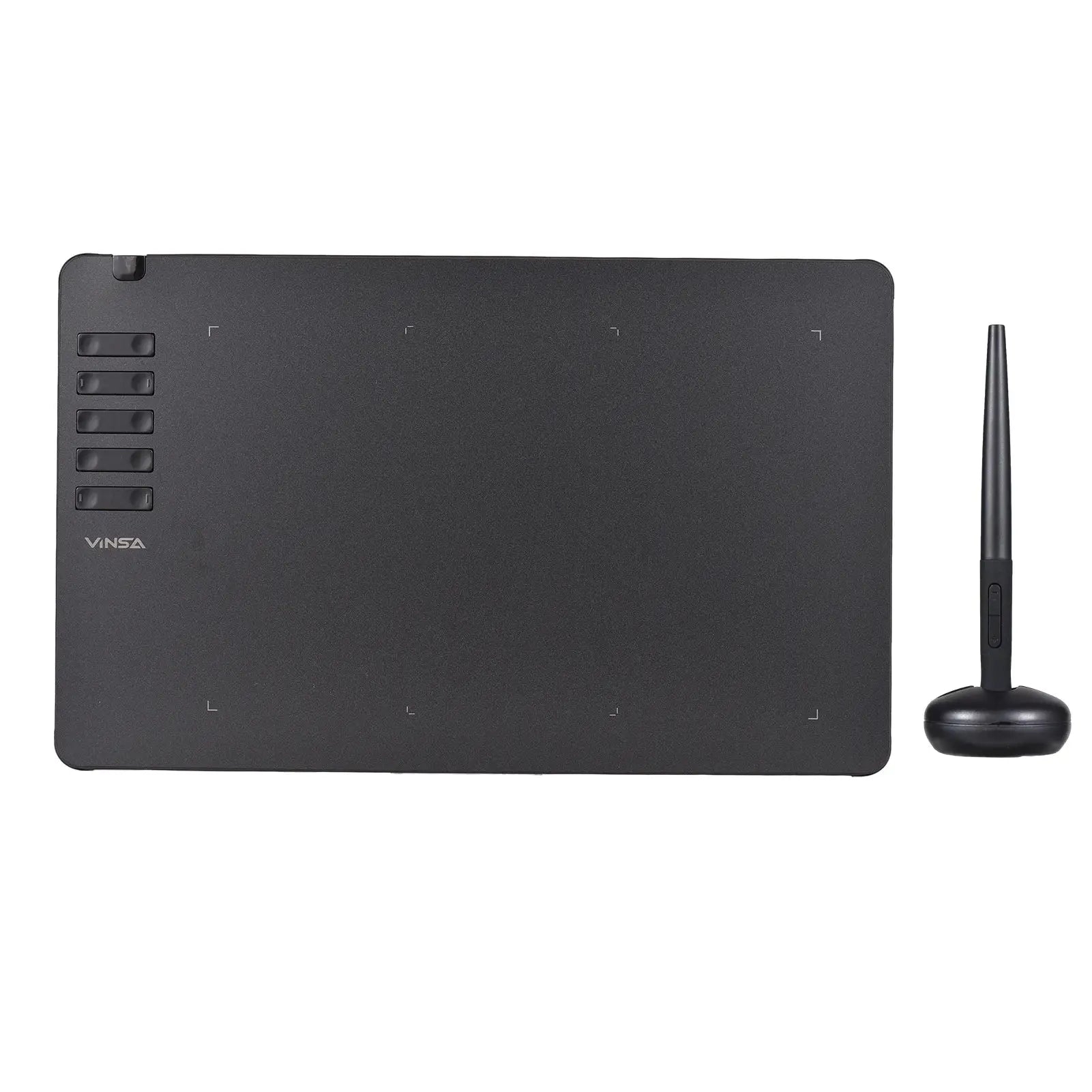 VINSA T1161 drawing tablet and battery-free stylus in black; Simples Market