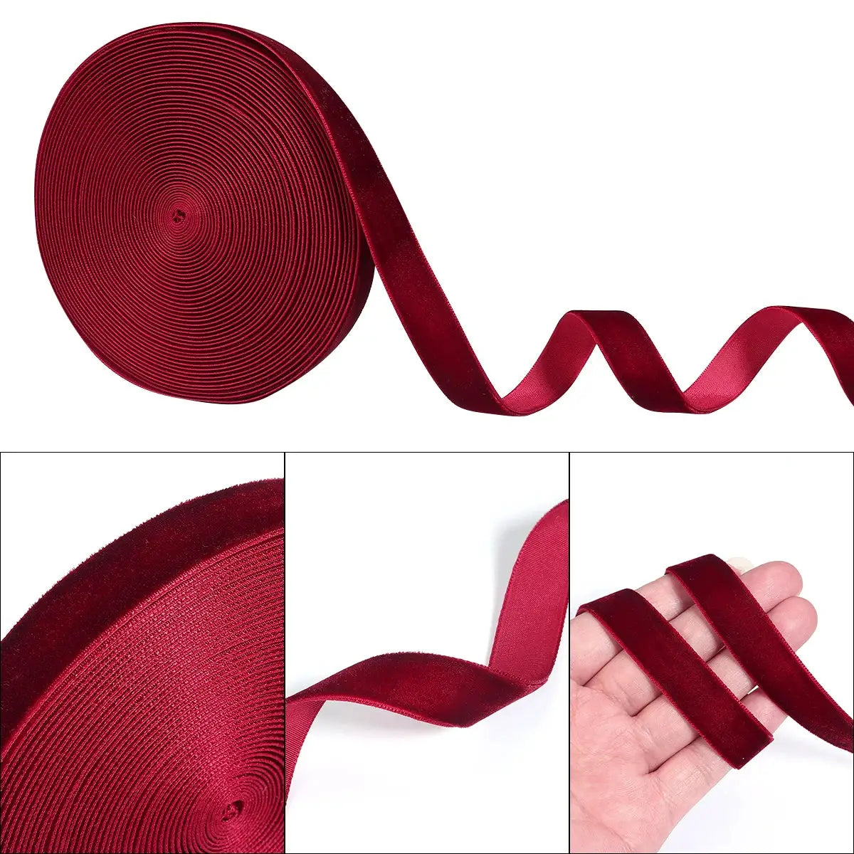 Velvet Ribbon Gift Bow 5 To 10 Yards 6mm 10mm 15mm 25mm 32mm 38mm For Gift Wrapping Flower Packaging DIY Christmas