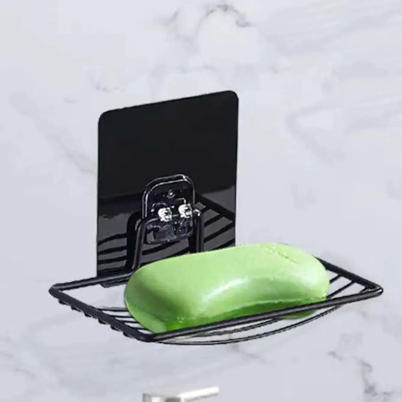Stainless Steel Soap Rack Punch Free Nail Free Bathroom Wall Mounted Single Layer Suction Cup Mount Light Luxury Shelf