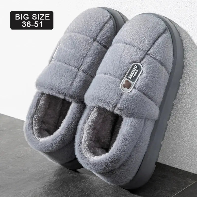 CozyCloud Plush Winter Slippers With Wrap Heel Non Slip Sole Ultra Warm Indoor Shoes For Men And Women Big Sizes 50 51