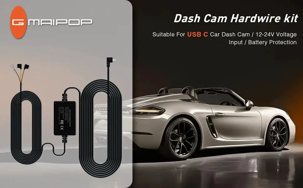 Simples Market dash cam hardware kit with black coiled cables and control box