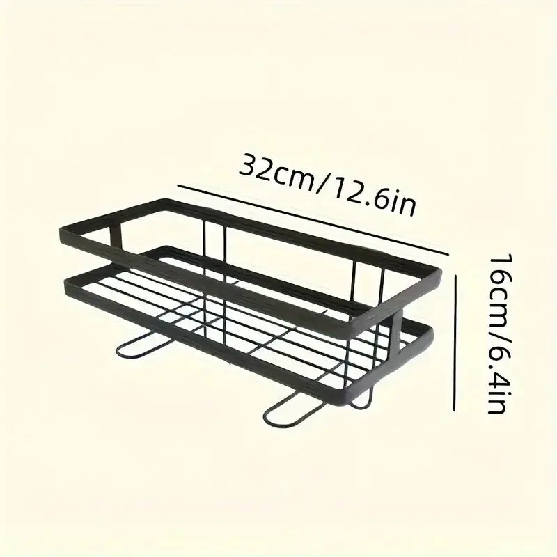 Simples Market black metal over-the-toilet bathroom storage shelf 32 cm wide with two tiers
