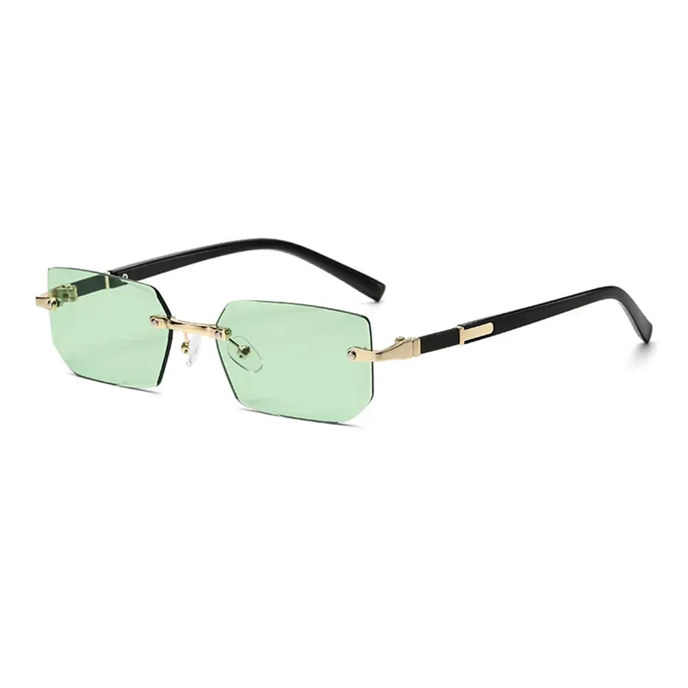 Rimless Edge Rectangle Sunglasses Unisex Frameless Designer Fashion Y2K Vintage Square Sun Glasses