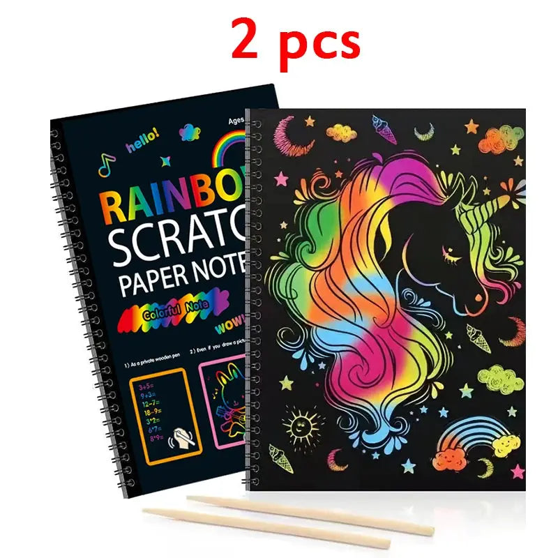 Dazzling Scratch Painting Art Kit For Parent Child Interactive Toy With Note Cards Handmade Painting
