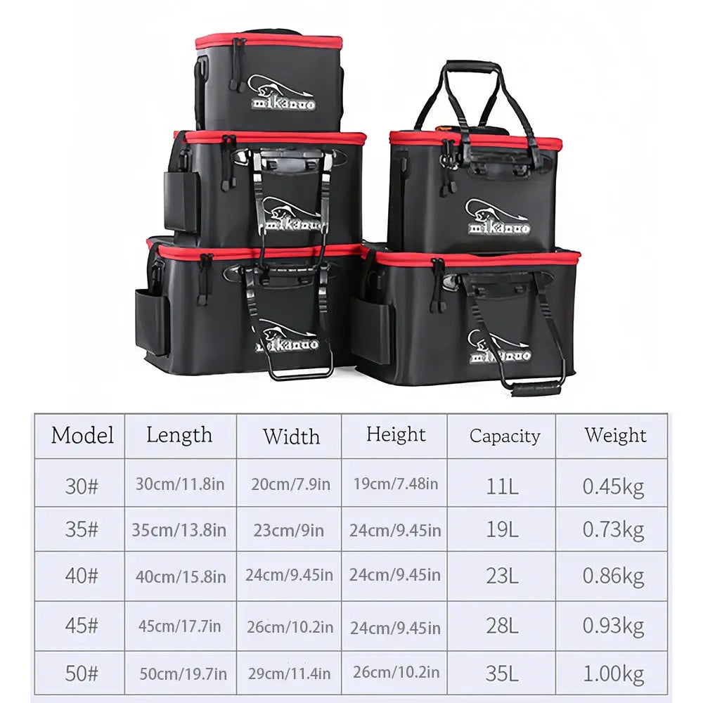 AquaEdge Portable Collapsible Fishing Bag Live Fish Box Water Container And Tackle Organizer For Camping