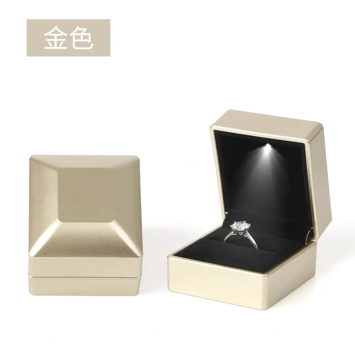 Creative Led Lighting Jewelry Set Ring Pendant Necklace And Bracelet With Light Up Jewelry Box Packaging