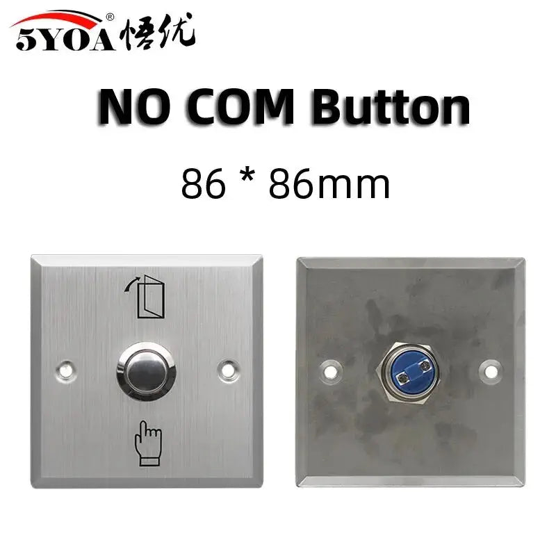 Simples Market NO COM Button 86x86mm two-piece stainless steel door access push switch