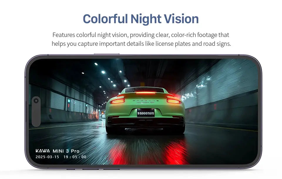 KAWA MINI 3 Pro 2K car dash cam by Simples Market with Colorful Night Vision