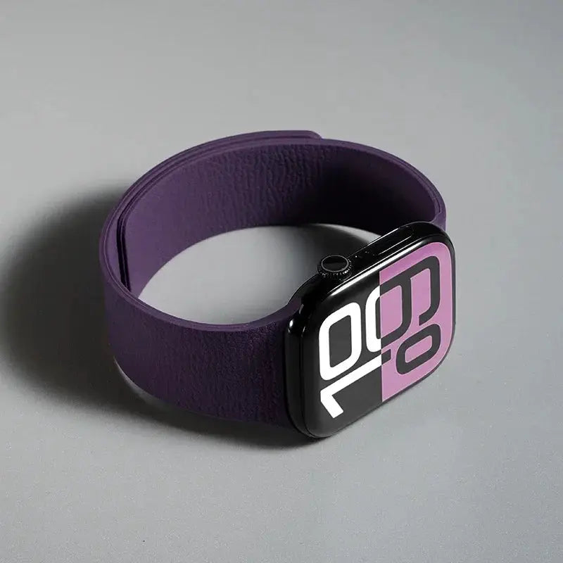 Purple silicone magnetic strap for Apple Watch bands, 40–49mm compatibility (44/40/41/42/46/45/49mm) for Series Ultra3/2.