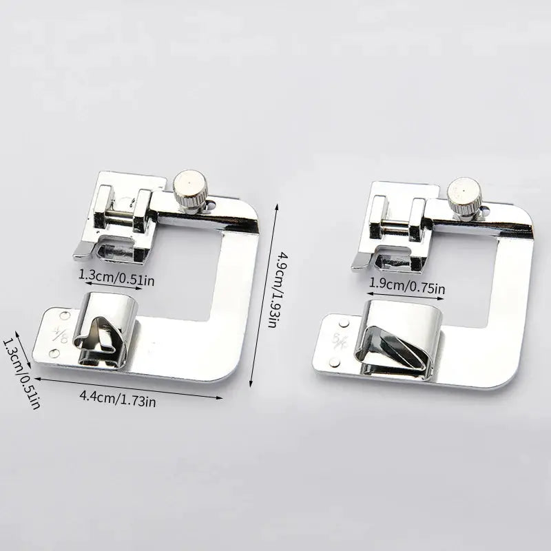 Stainless Steel Sewing Machine Foot Set 9mm 13mm 19mm 25mm Rolled Hem Foot And Press Foot Multi Functional For Home Use