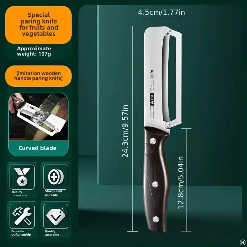 Stainless Steel Peeler With Wooden Handle For Peeling And Slicing Fruits And Vegetables Durable And Smooth Operation