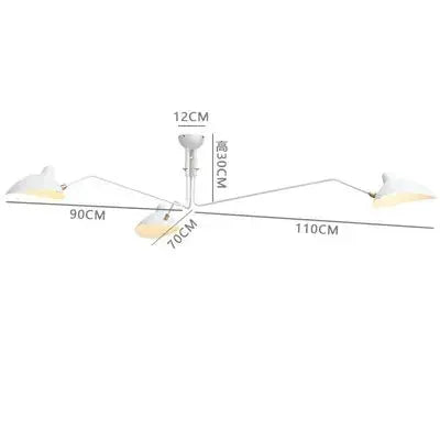 Simples Market modern spider-style pendant light with white shades and adjustable arms for living room or study.